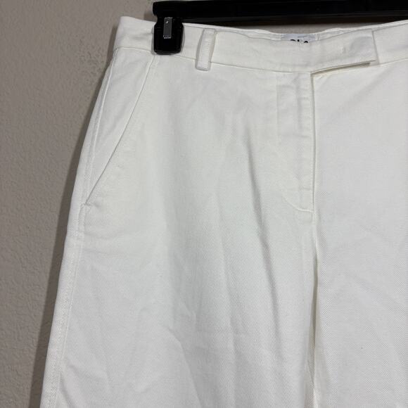 QL2 Quelledue Womens 42/6 US Maura Straight Cropped Cuffed Pants White Denim - Picture 3 of 9
